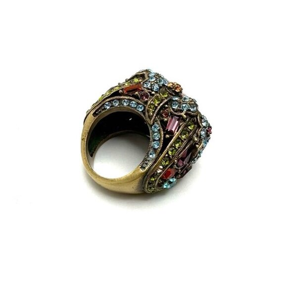 Heidi Daus "Damselfly" Multi-Crystal Dragonfly Cocktail Band Ring Size 5 - Picture 4 of 4